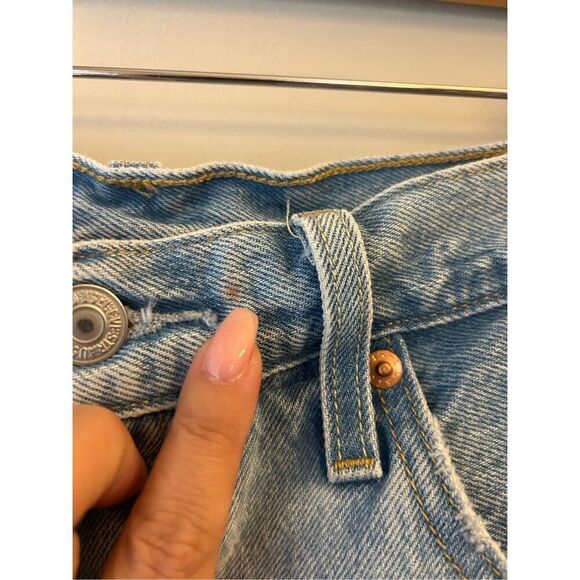 Levi's 501 Cut off denim shorts size 28 100% cotton high-waist minimalist capsul - Picture 9 of 9